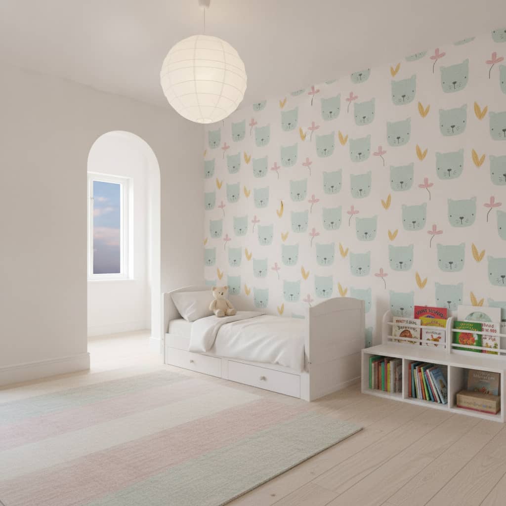 Turquoise Teddy Tea Wallpaper 2 Wallpaper and Wall Murals South Africa Turquoise Teddy Tea Wallpaper - Image 2