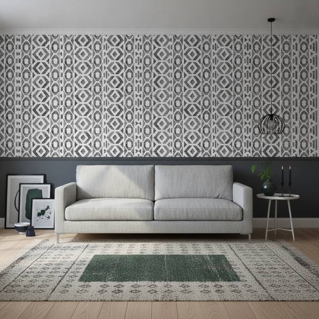 Villa Frontera - Villa Frontera delivers striking geometric elegance with interlocking diamonds, arrows, and angular shapes