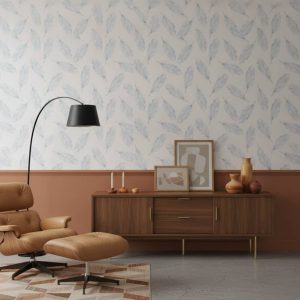 Watercolour Mute - Delicate watercolour feathers float gracefully across a pristine white canvas, rendered in soft blue and