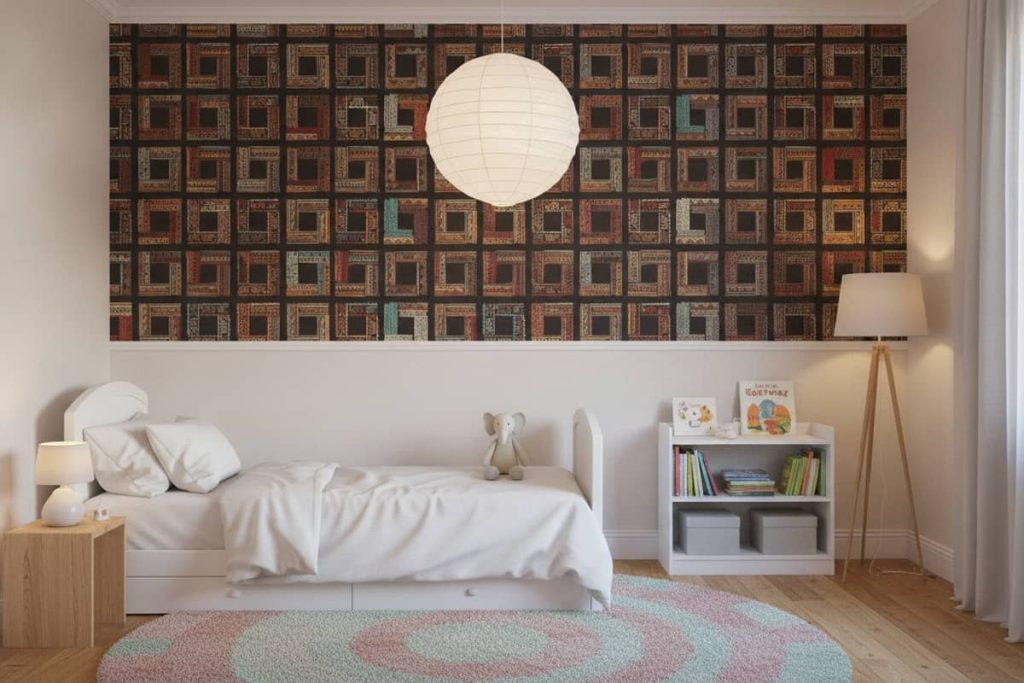 Zamora Cubes - Zamora Cubes Wallpaper features a striking grid of ornately framed geometric squares in rich jewel tones and