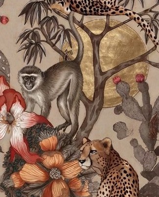 Cheetah And Monkey Grove 4 Wallpaper and Wall Murals South Africa Cheetah And Monkey Grove close-up showing texture and colour