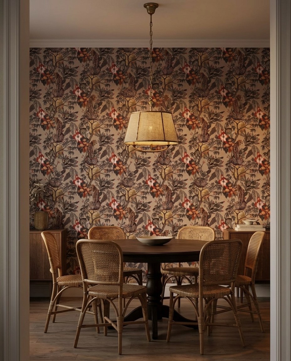 Cheetah And Monkey Grove 3 Wallpaper and Wall Murals South Africa Cheetah And Monkey Grove shown in a bedroom