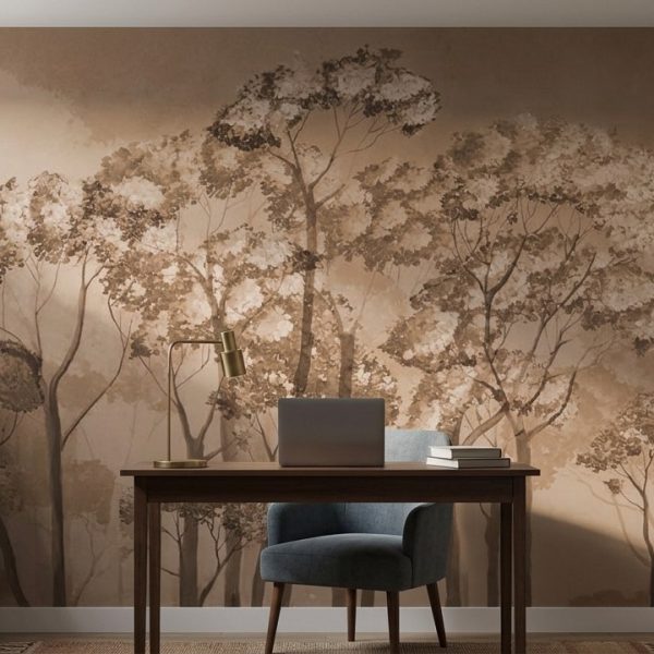 test color filter 3 Wallpaper and Wall Murals South Africa Sepia Forest Grove shown in a bedroom