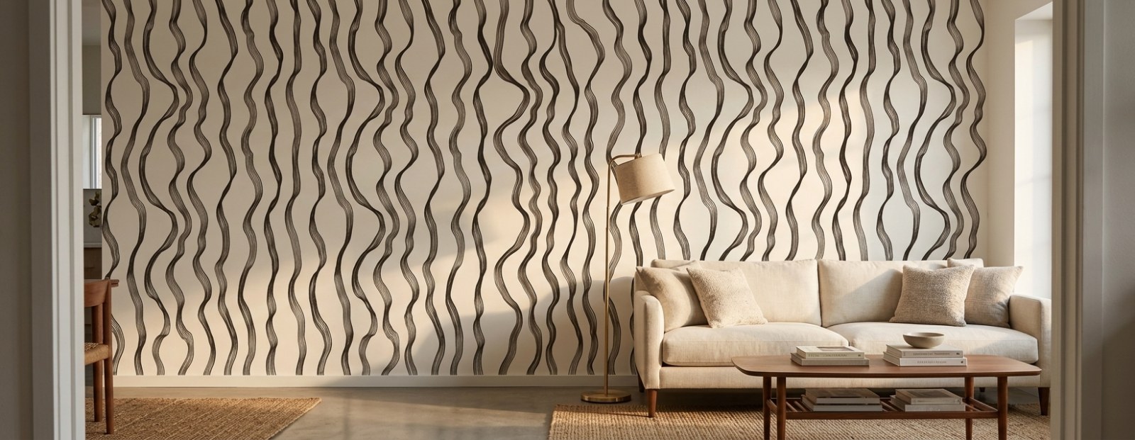Flowing Vertical Lines 2 Wallpaper and Wall Murals South Africa Flowing Vertical Lines shown in a living room