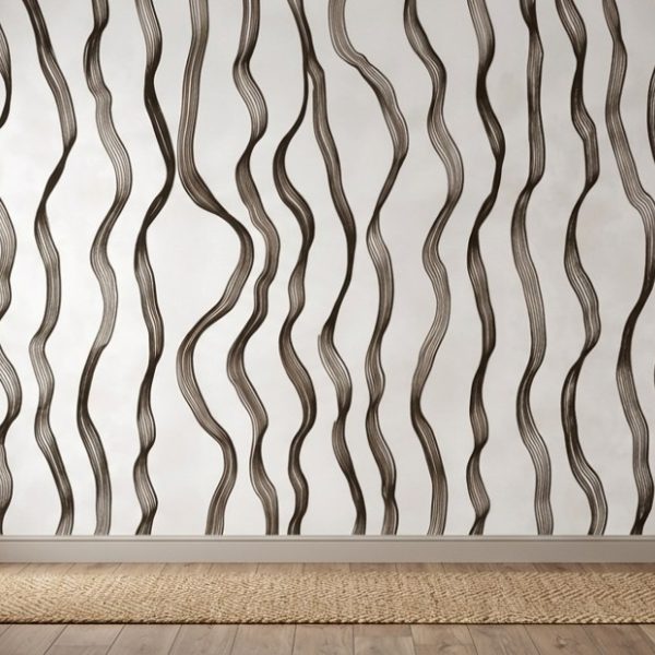 test color filter 9 Wallpaper and Wall Murals South Africa Flowing Vertical Lines shown in a bedroom