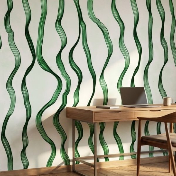 test color filter 8 Wallpaper and Wall Murals South Africa Verdant Reed Lines shown in a bedroom
