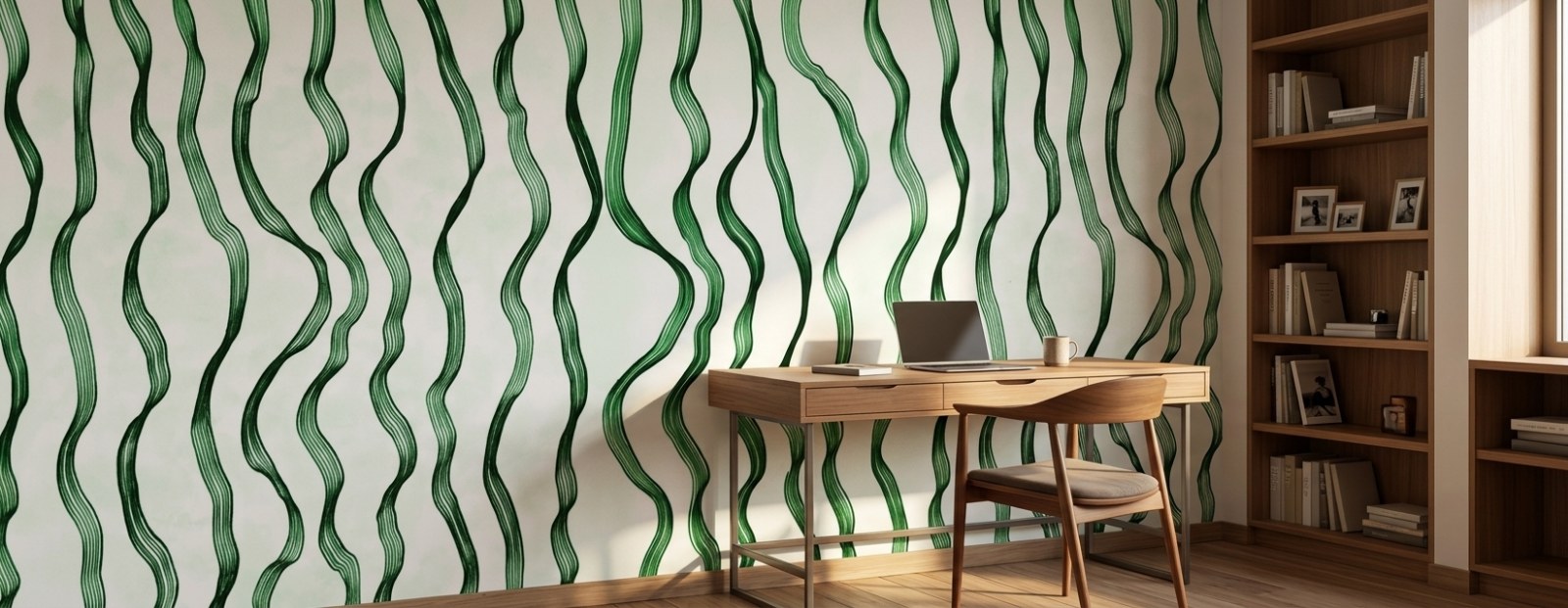 Verdant Reed Lines 1 Wallpaper and Wall Murals South Africa Verdant Reed Lines shown in a bedroom