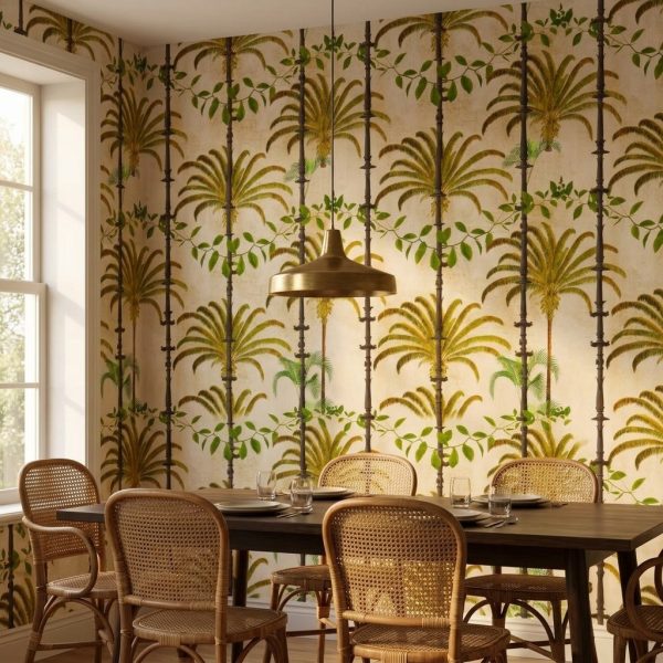 test color filter 13 Wallpaper and Wall Murals South Africa Ornate Palm Grove shown in a living room