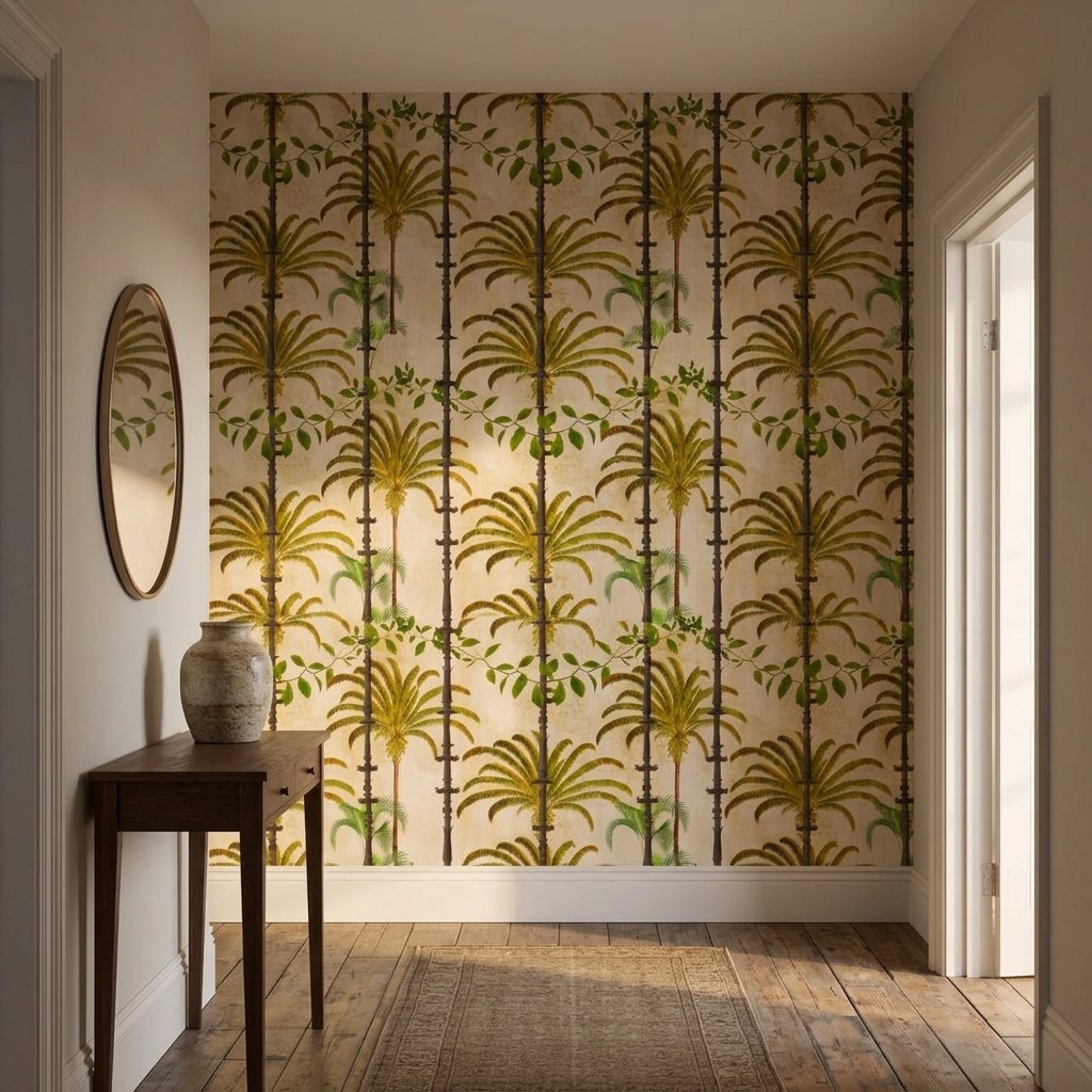 Ornate Palm Grove 3 Wallpaper and Wall Murals South Africa Ornate Palm Grove shown in a bedroom