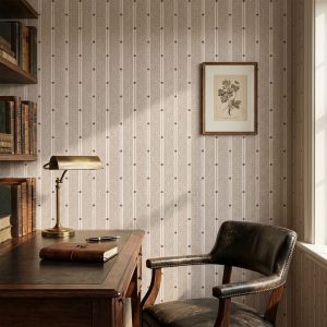 Herringbone Pinstripe Weave shown in a bedroom