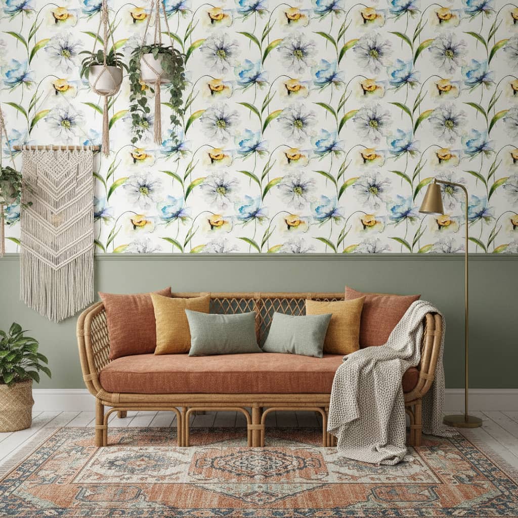 Pastel Bloom Wallpaper 4 Wallpaper and Wall Murals South Africa Pastel Bloom - South-African-made Floral Wallpaper Made in South Africa | Transform Your Space with Botanical Designs