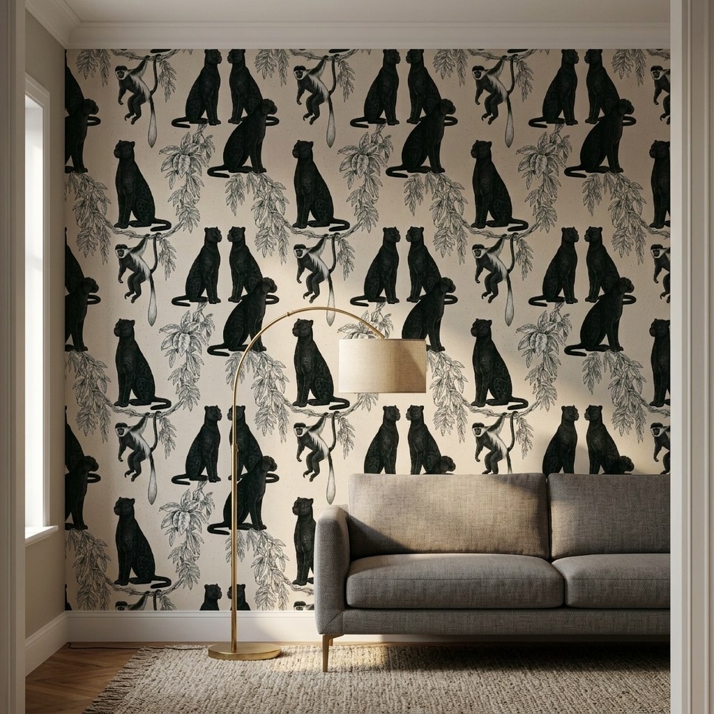 Panther Canopy 1 Wallpaper and Wall Murals South Africa Panther Canopy shown in a living room