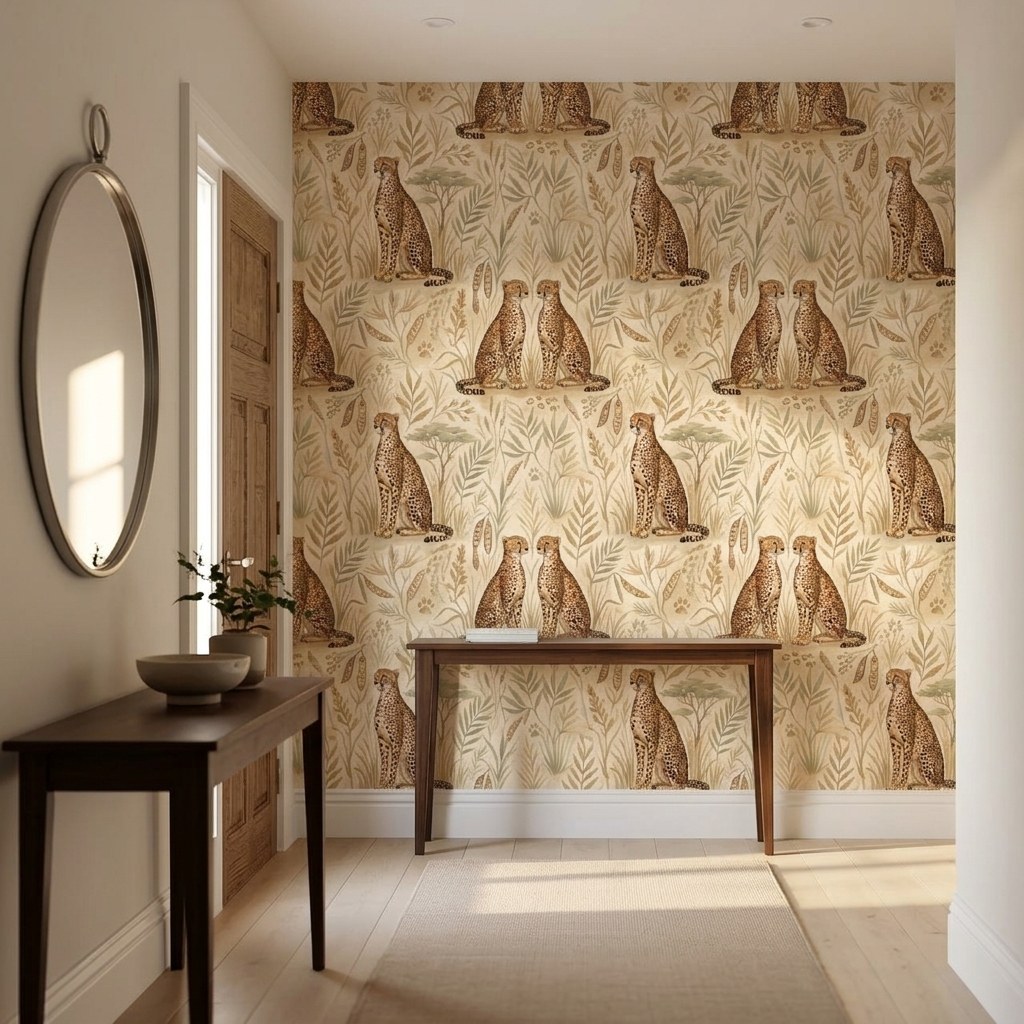 Cheetah Savannah Scene 2 Wallpaper and Wall Murals South Africa Cheetah Savannah Scene shown in a bedroom