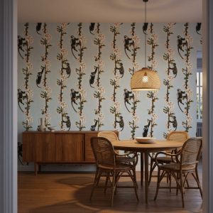 Blossom Branch Monkeys shown in a bedroom