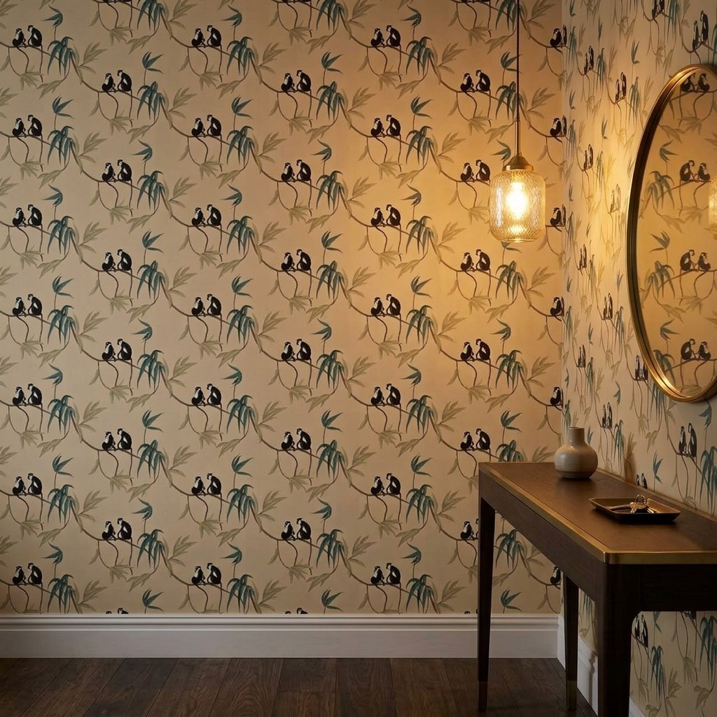 Bamboo Monkeys 1 Wallpaper and Wall Murals South Africa Bamboo Monkeys shown in a bedroom