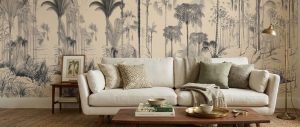 Palm heaven toile mural zoomed-in