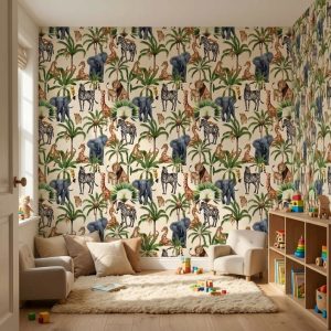 Safari Animal Parade shown in a bedroom