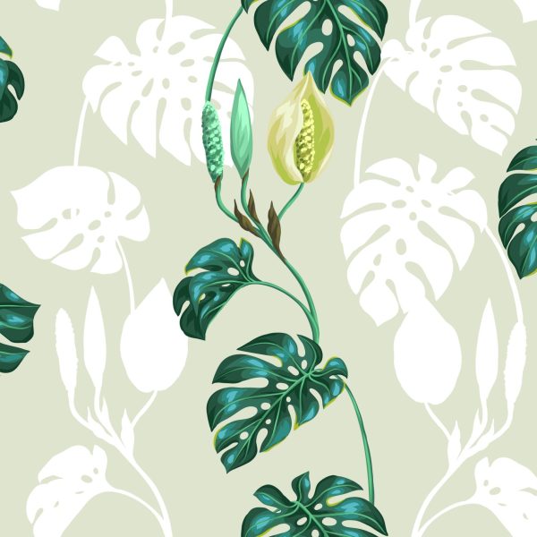 Flowering Ghosts Designer Wallpaper