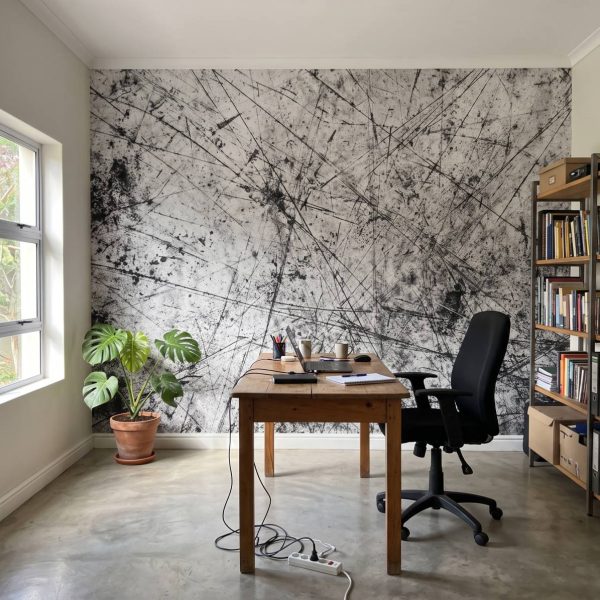 Scratched Metal Mural