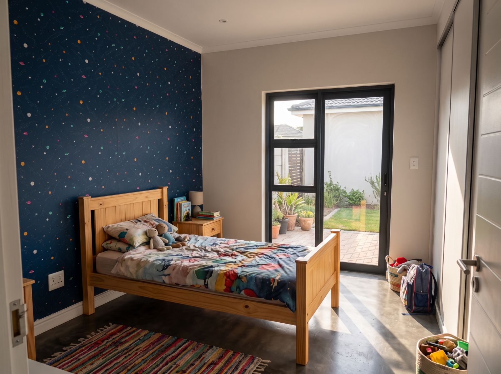 Scattered Galaxy Wallpaper 3 Wallpaper and Wall Murals South Africa Scattered Galaxy Wallpaper shown in a bedroom