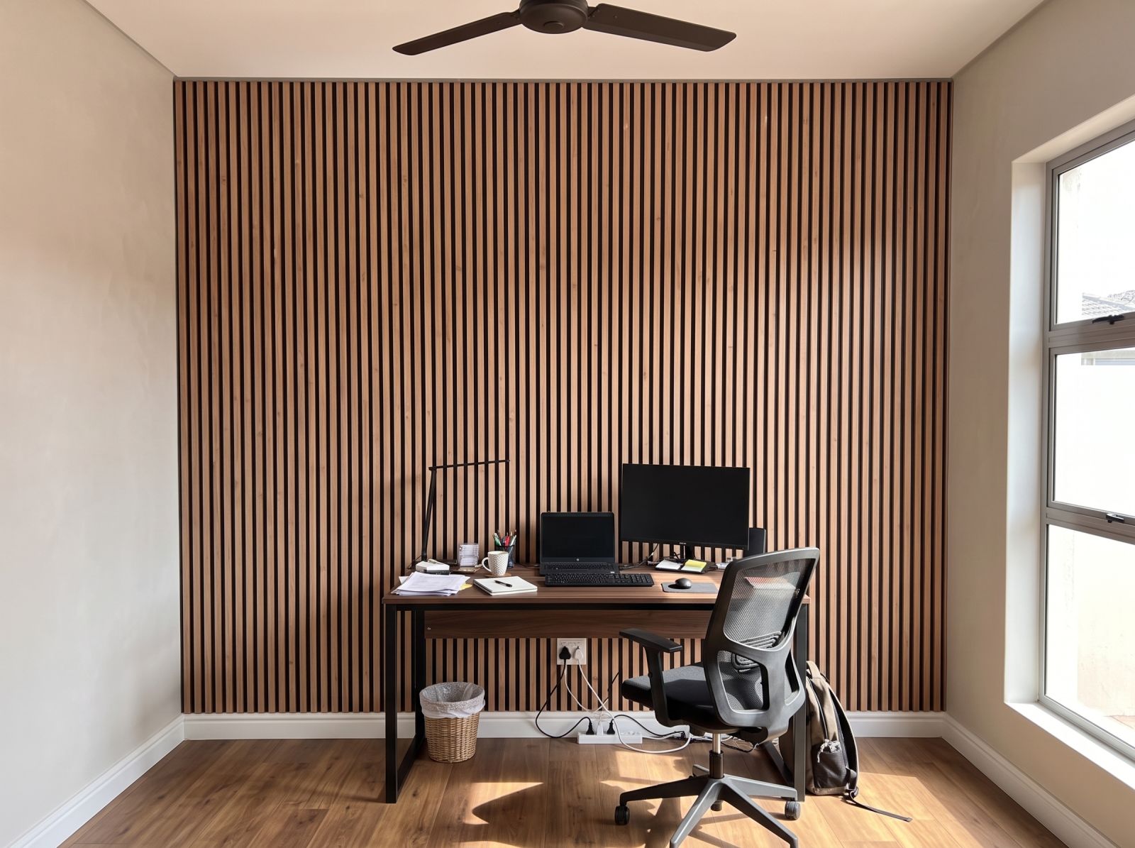 Mural Vertical Timber 3 Wallpaper and Wall Murals South Africa Mural Vertical Timber shown in a home office