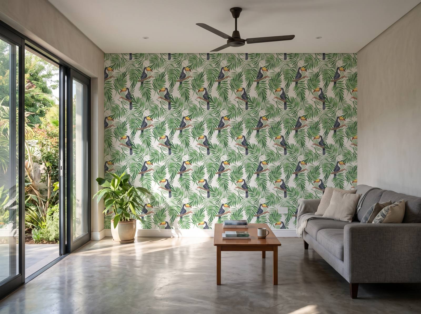 One Toucan Wallpaper 2 Wallpaper and Wall Murals South Africa One Toucan Wallpaper shown in a living room
