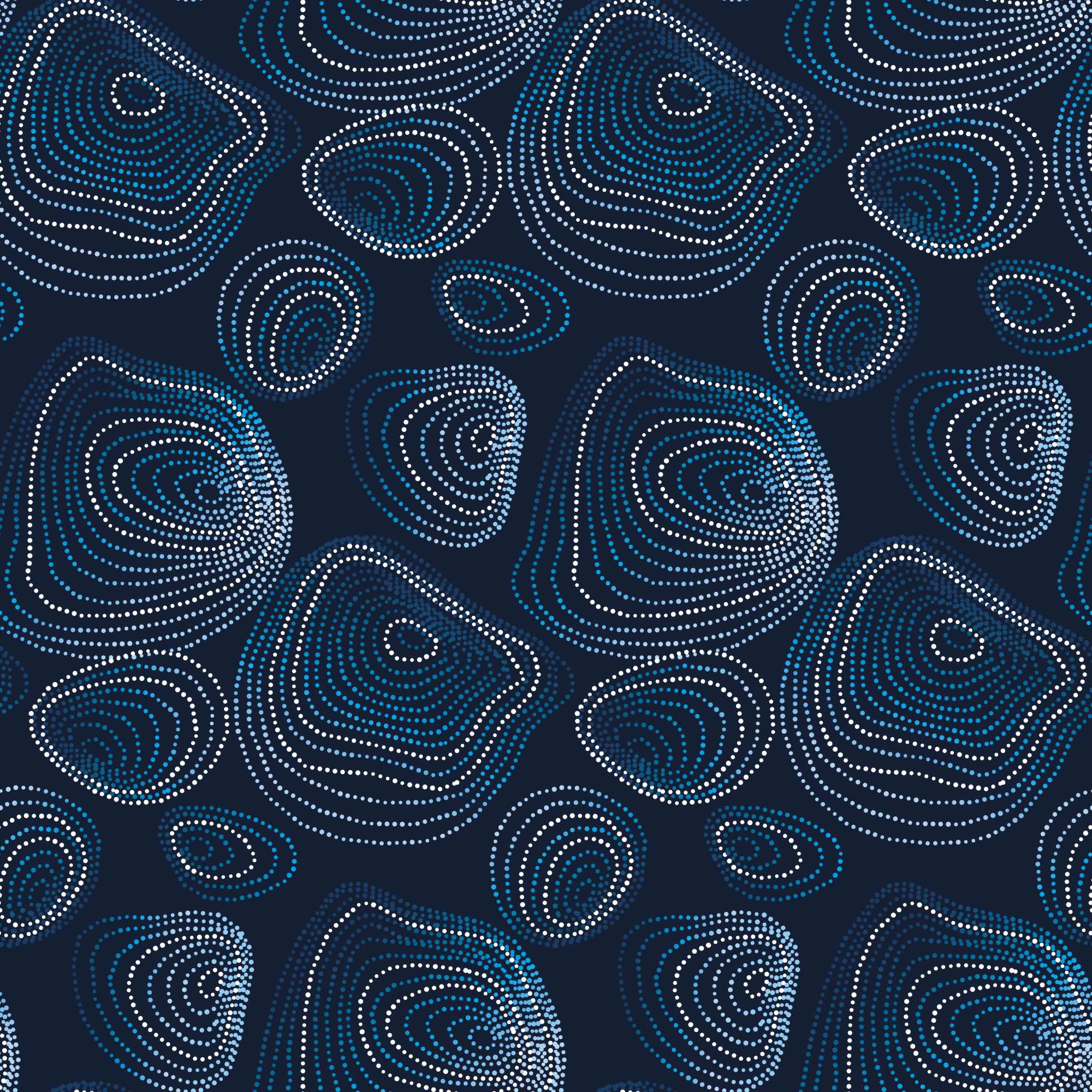 Tonograph Wallpaper 2 Wallpaper and Wall Murals South Africa Tonograph Wallpaper, dotted spiral pattern in navy, blue and white wallpaper - WallpaperOnline