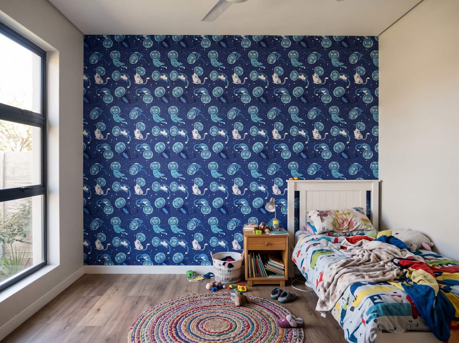 Space Cats Wallpaper 1 Wallpaper and Wall Murals South Africa Space Cats Wallpaper shown in a bedroom
