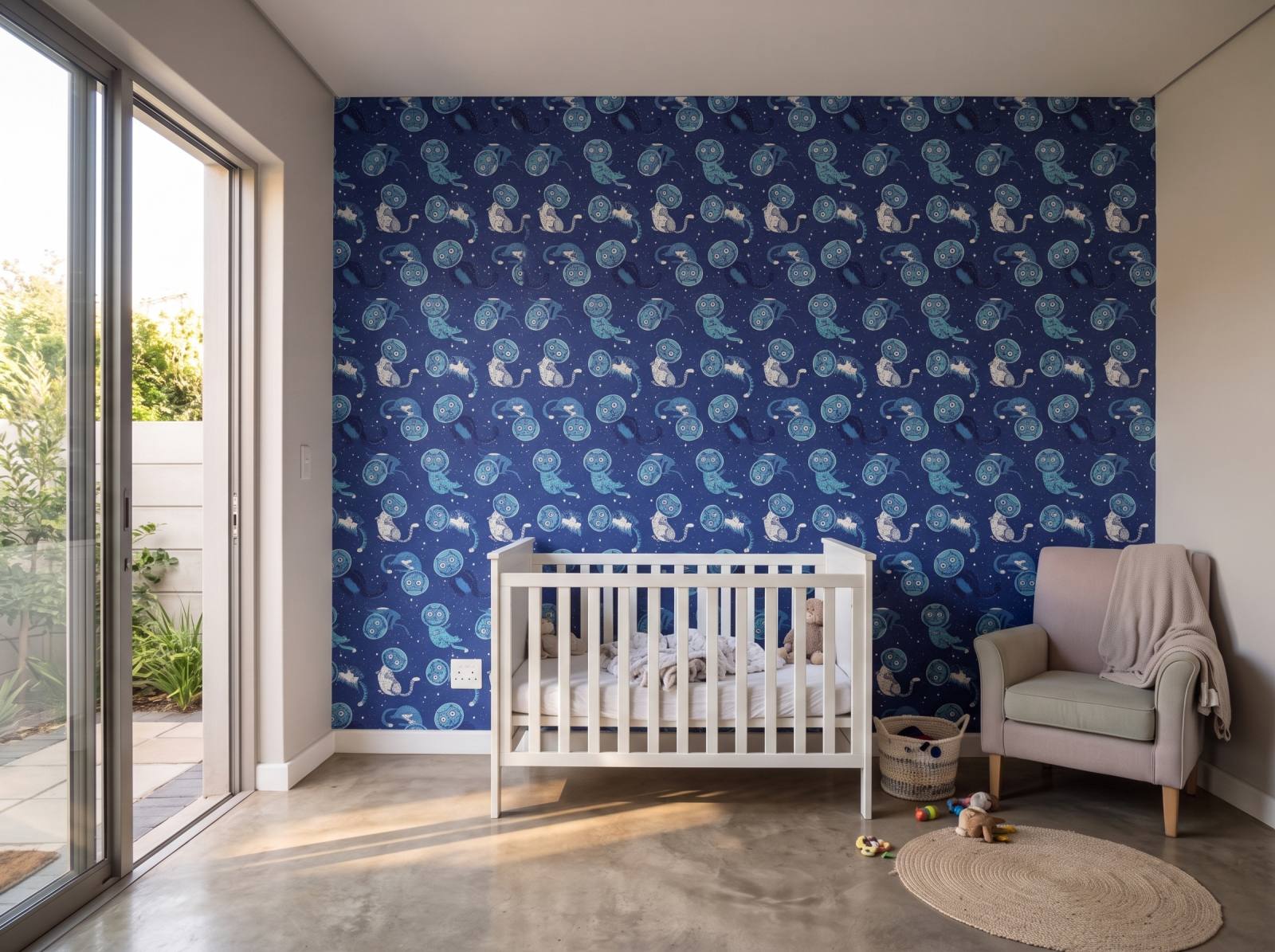 Space Cats Wallpaper 3 Wallpaper and Wall Murals South Africa Space Cats Wallpaper shown in a nursery