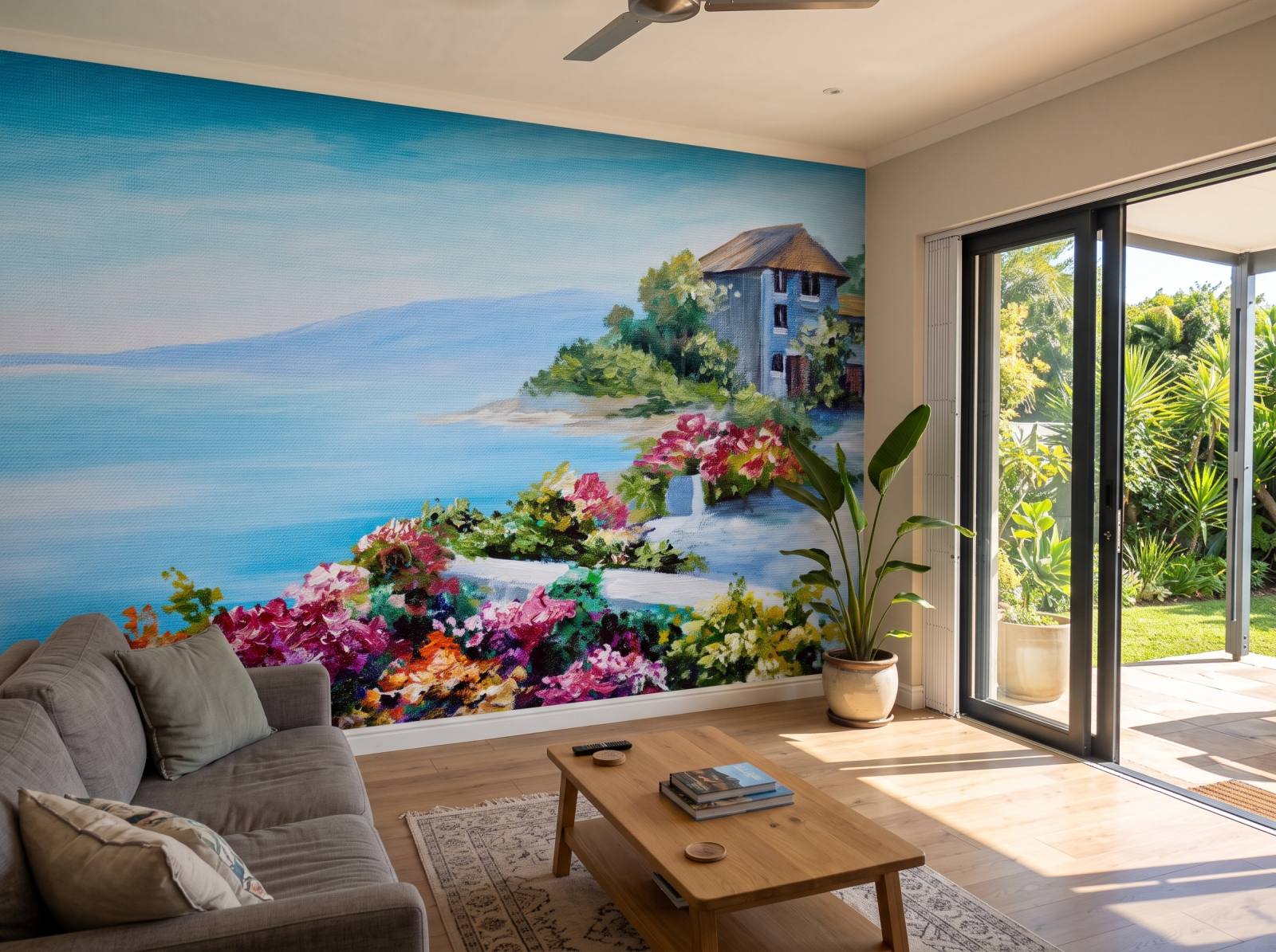 Mural Oil Paint Village 1 Wallpaper and Wall Murals South Africa Mural Oil Paint Village shown in a living room