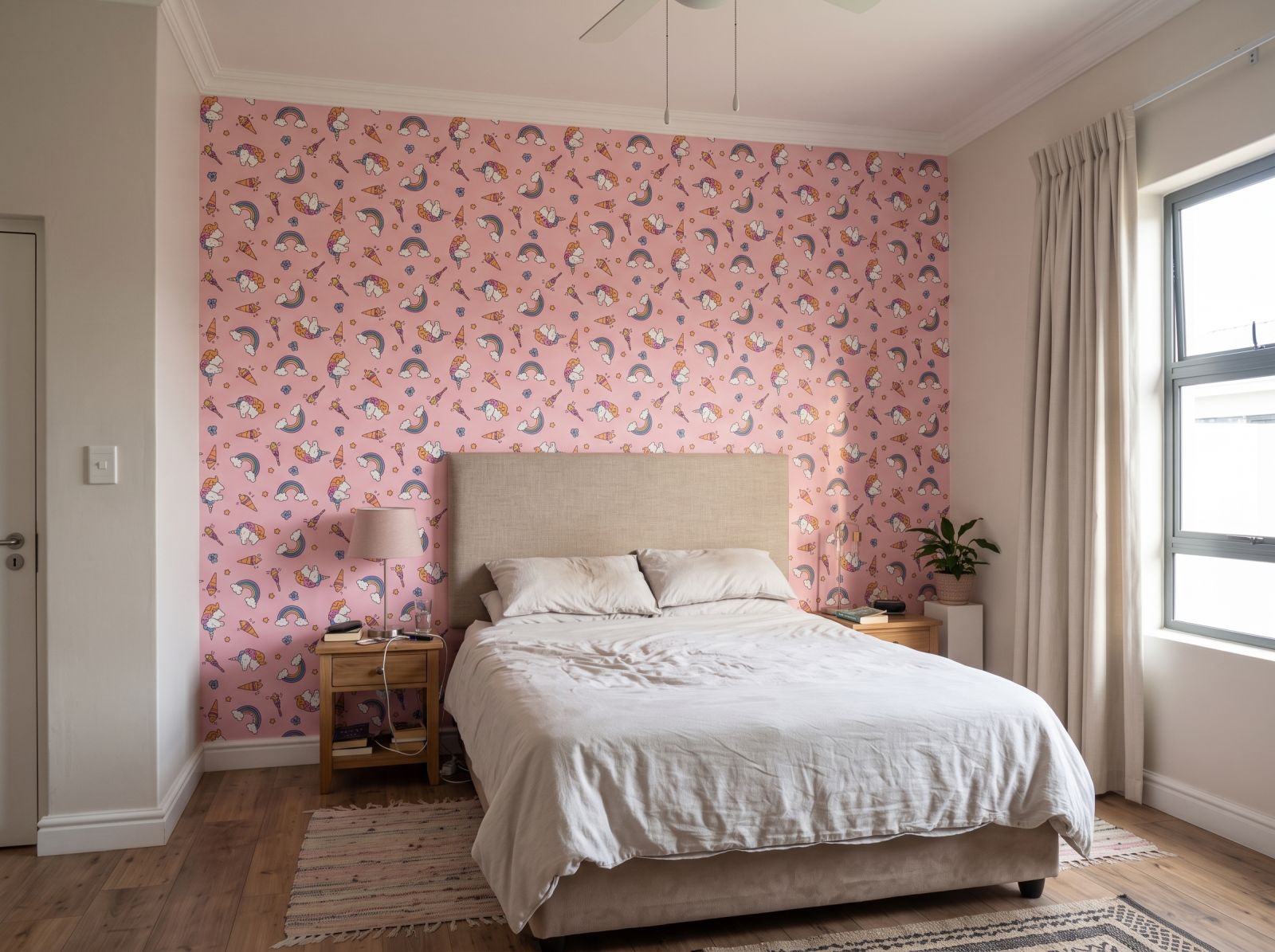 Unicones Wallpaper 3 Wallpaper and Wall Murals South Africa Unicones Wallpaper shown in a bedroom