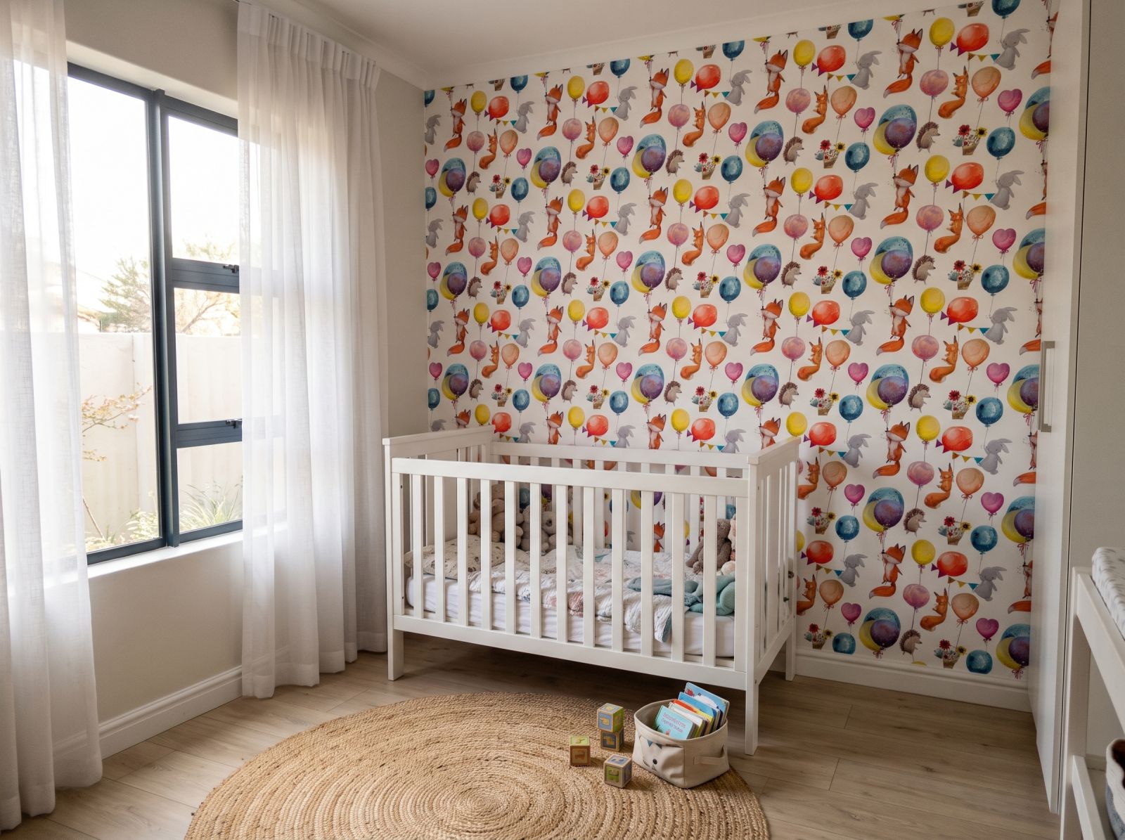 Up Up and Away Wallpaper 1 Wallpaper and Wall Murals South Africa Up Up and Away Wallpaper shown in a nursery