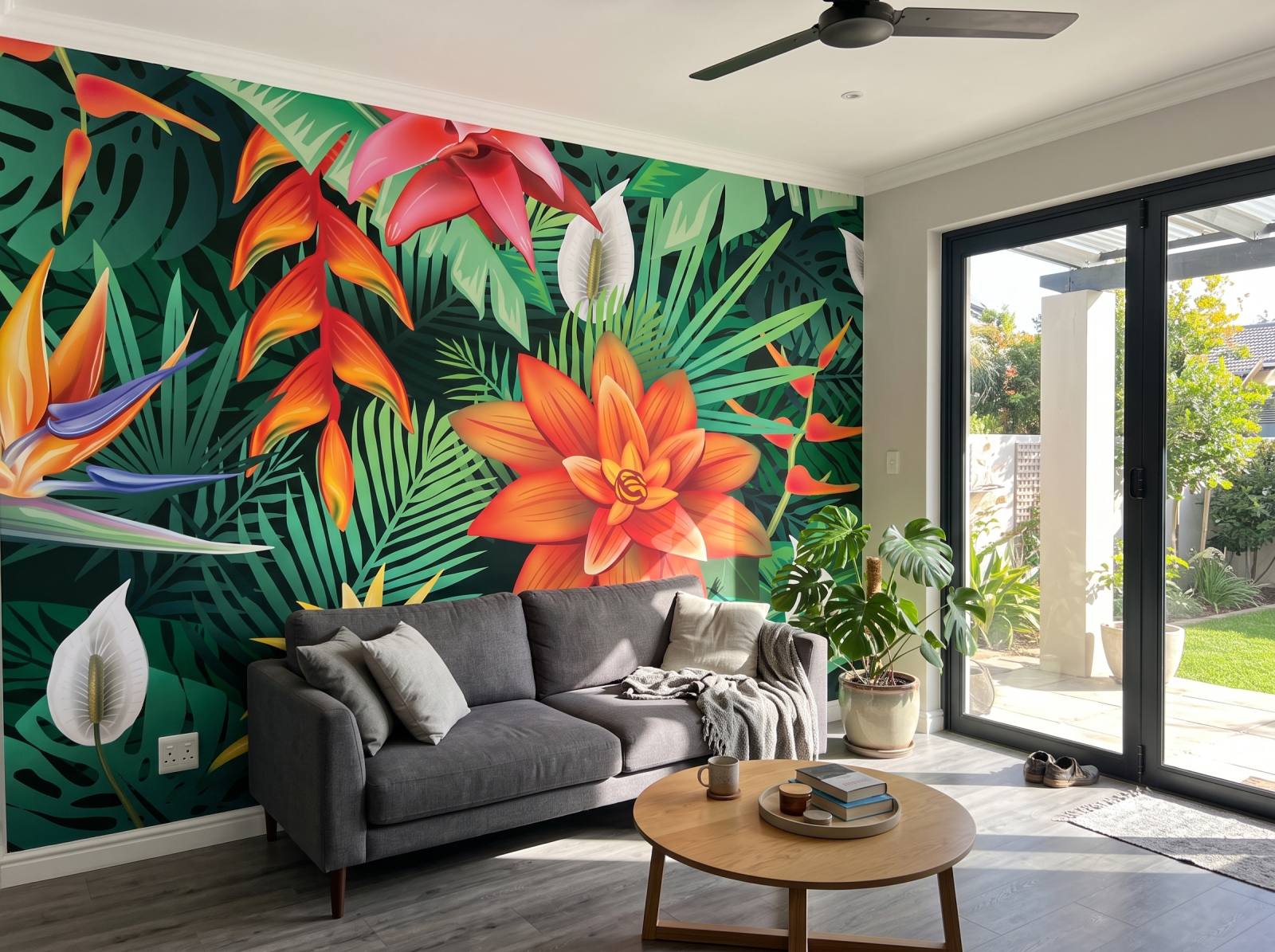 Mural Jungle Summer 1 Wallpaper and Wall Murals South Africa Mural Jungle Summer shown in a living room