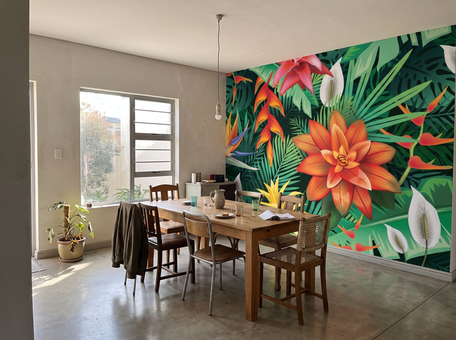 Mural Jungle Summer 3 Wallpaper and Wall Murals South Africa Mural Jungle Summer shown in a dining room