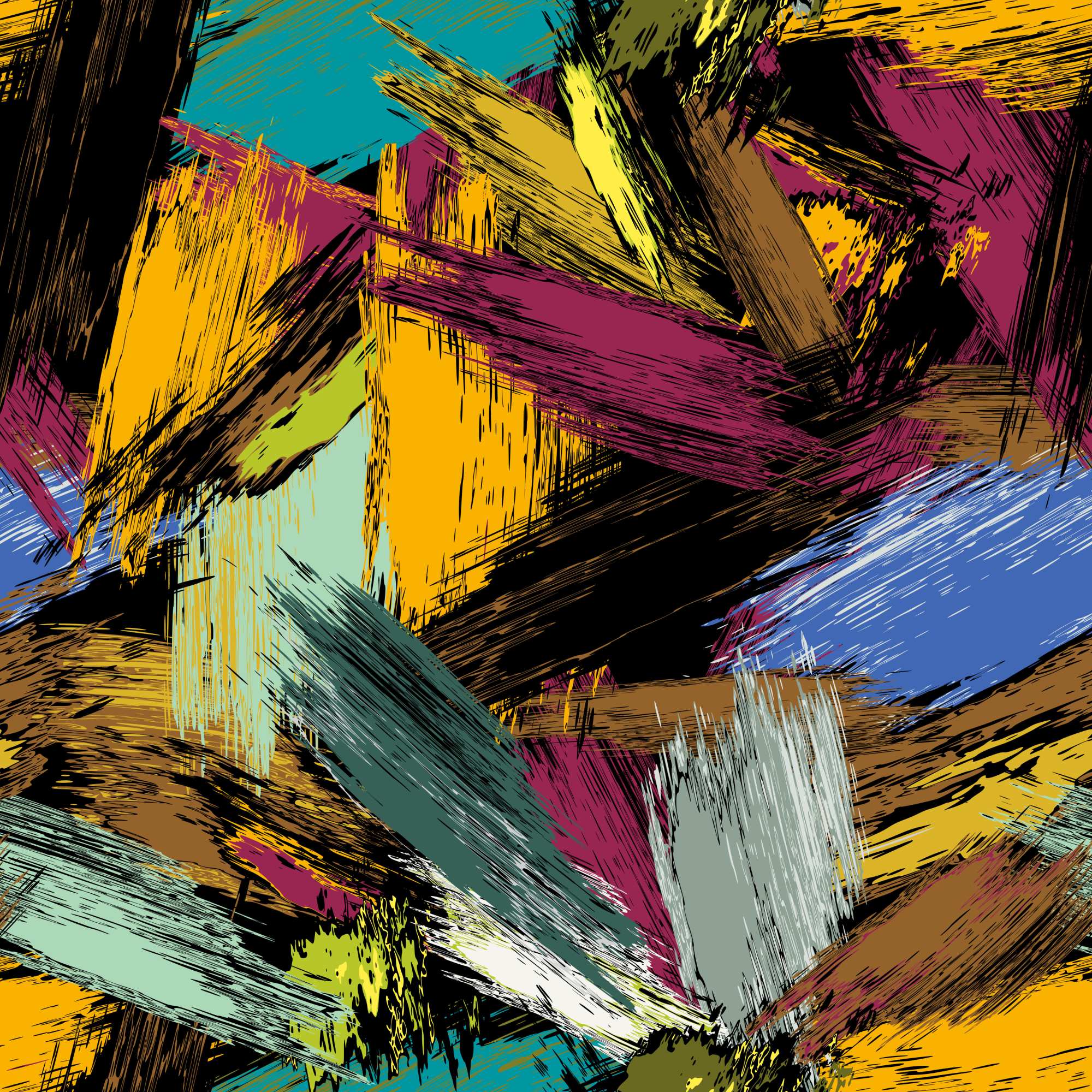 Enloquecido Wallpaper 2 Wallpaper and Wall Murals South Africa Enloquecido Wallpaper, abstract brushstroke pattern in black, mustard and magenta wallpaper - WallpaperOnline