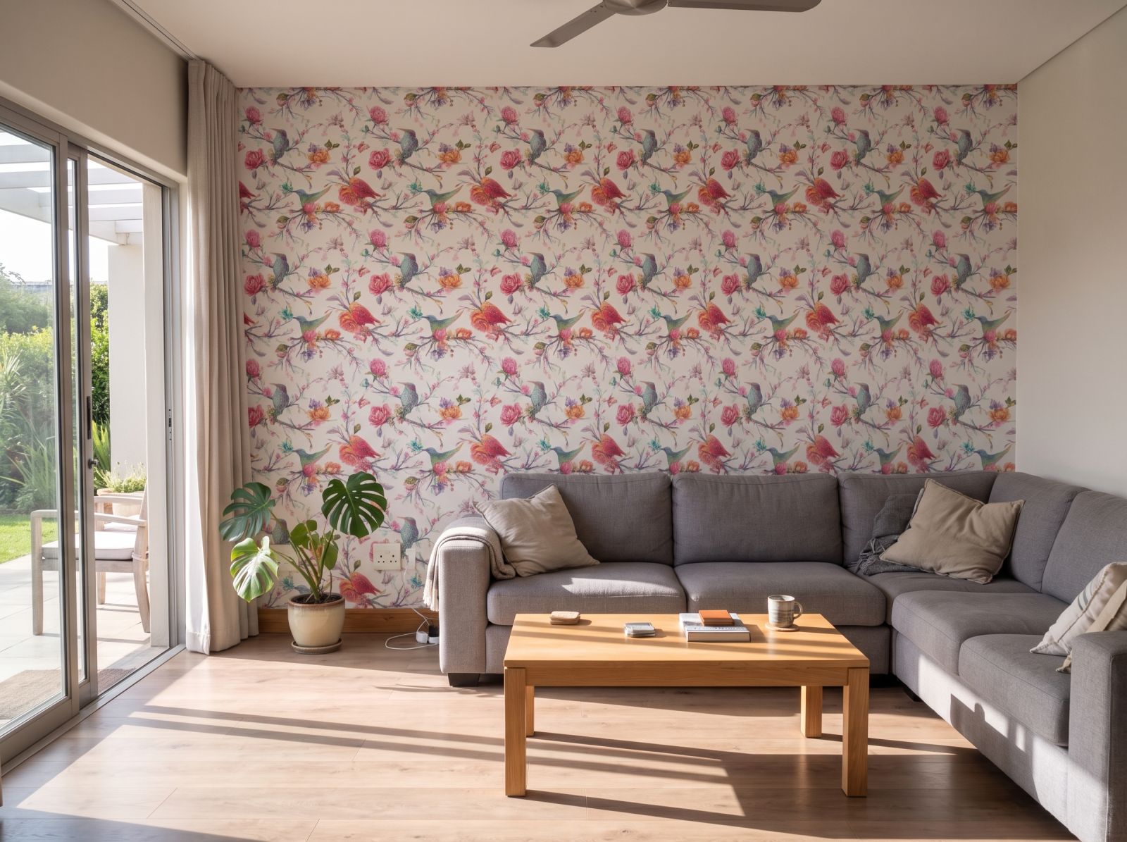 Sheen Quill Spring Wallpaper 3 Wallpaper and Wall Murals South Africa Sheen Quill Spring Wallpaper shown in a living room