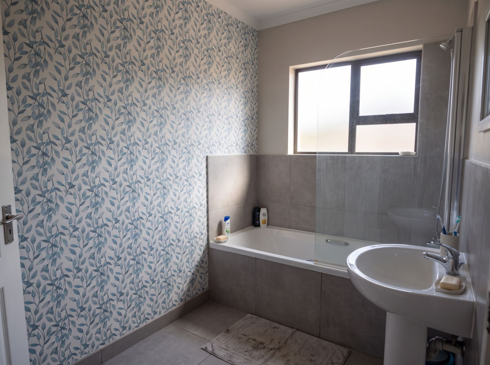 Trailing Light Vines Wallpaper 3 Wallpaper and Wall Murals South Africa Trailing Light Vines Wallpaper shown in a bathroom