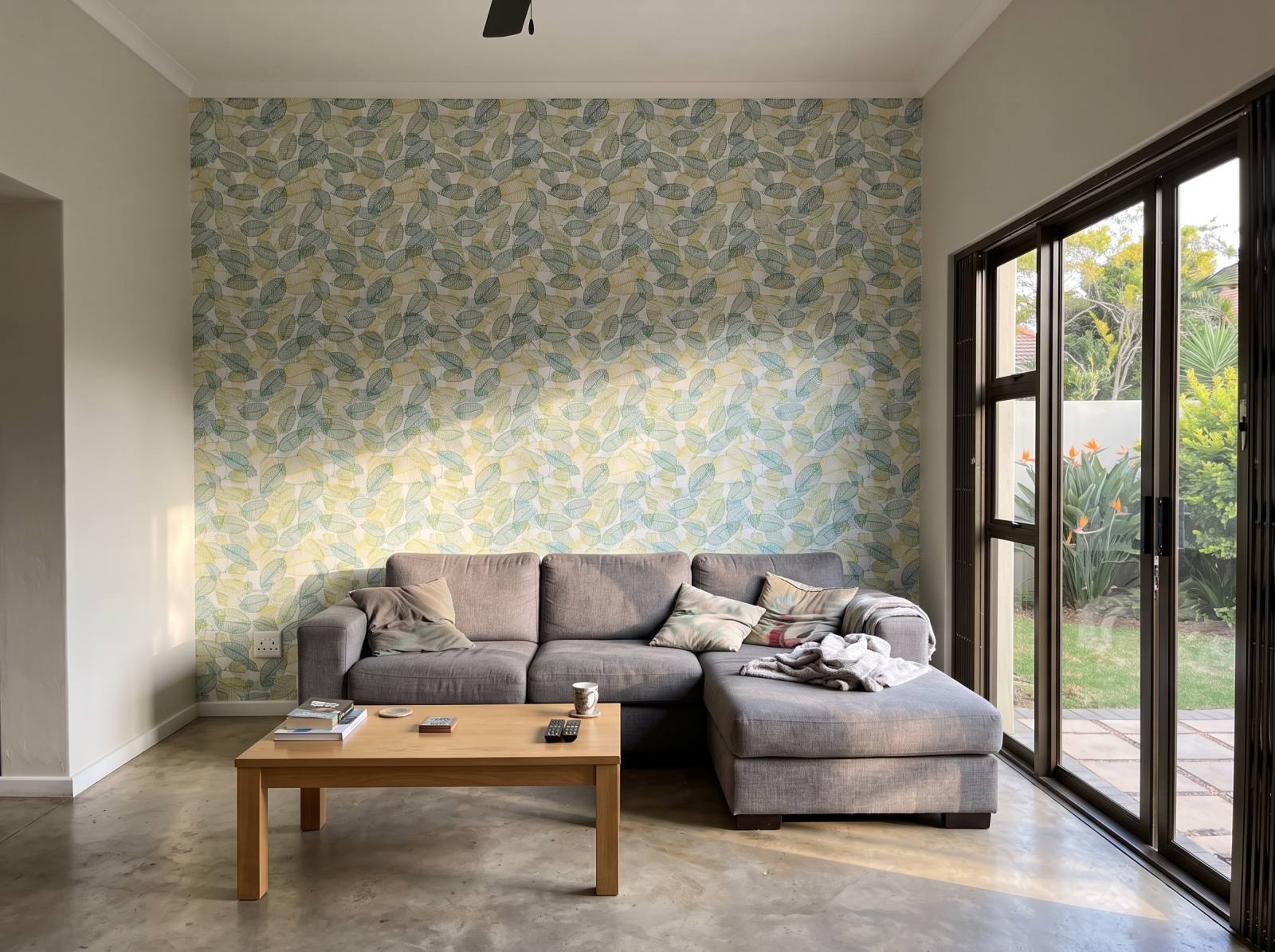 Wilde Spring Wallpaper 1 Wallpaper and Wall Murals South Africa Wilde Spring Wallpaper shown in a living room