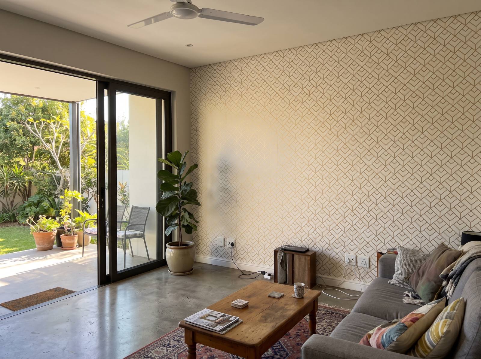 Venn Wallpaper 1 Wallpaper and Wall Murals South Africa Venn Wallpaper shown in a living room