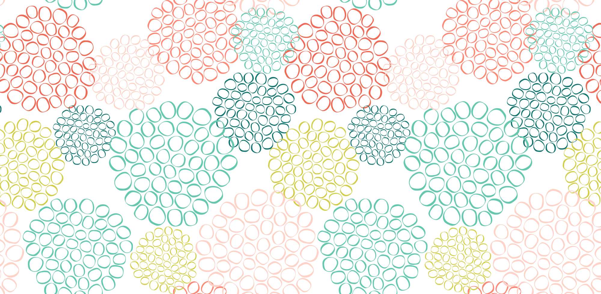 Dawdle Wallpaper 2 Wallpaper and Wall Murals South Africa Dawdle Wallpaper, clustered circle flower motifs in coral, teal and pink wallpaper - WallpaperOnline