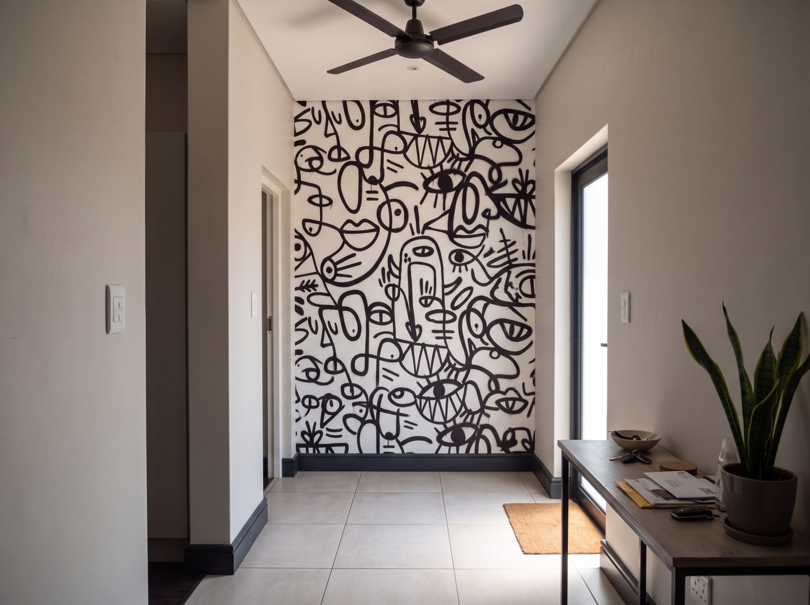 Mural Doodle Visage 3 Wallpaper and Wall Murals South Africa Mural Doodle Visage shown in a bedroom