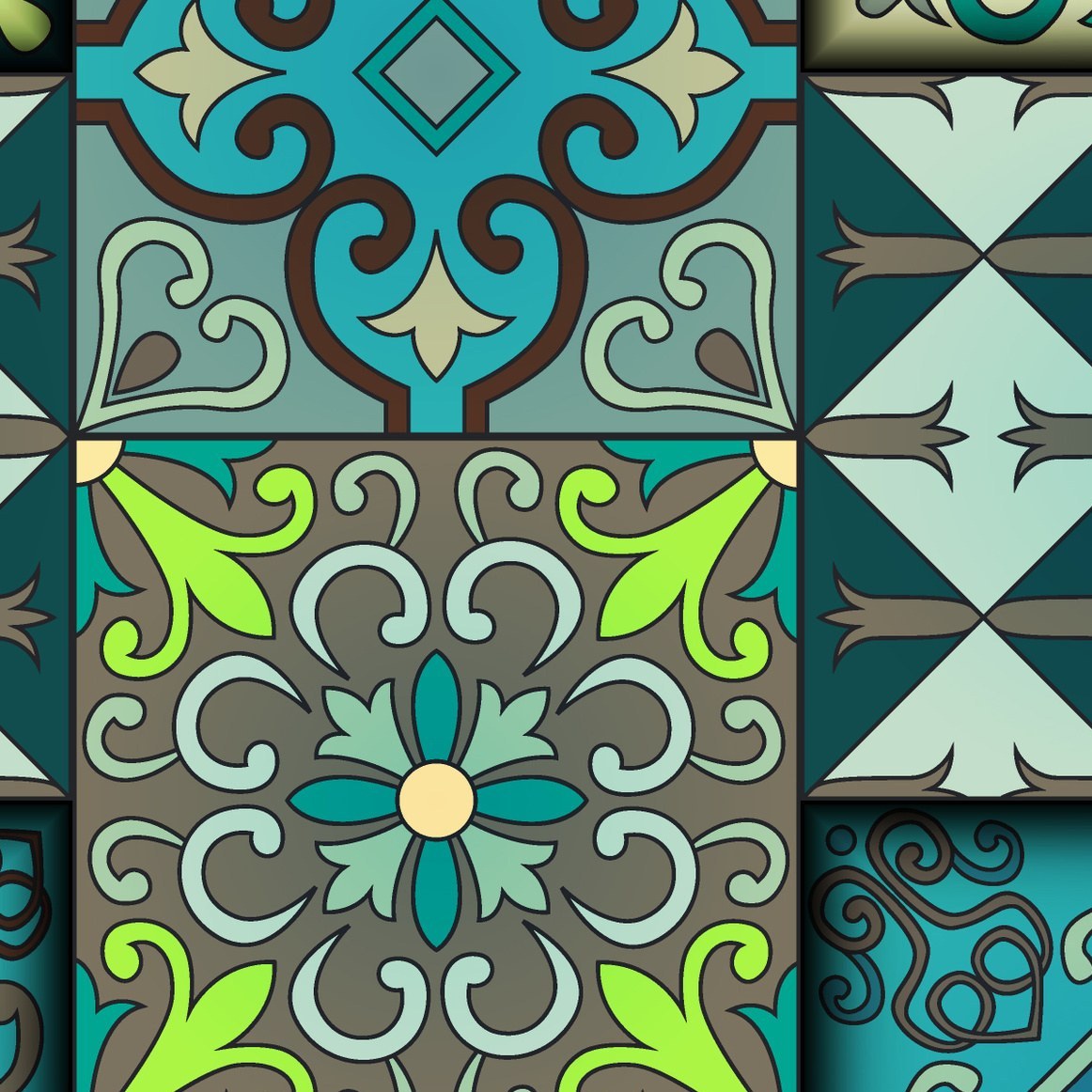 Orellana Tile Wallpaper 4 Wallpaper and Wall Murals South Africa Orellana Tile Wallpaper close-up showing texture and colour