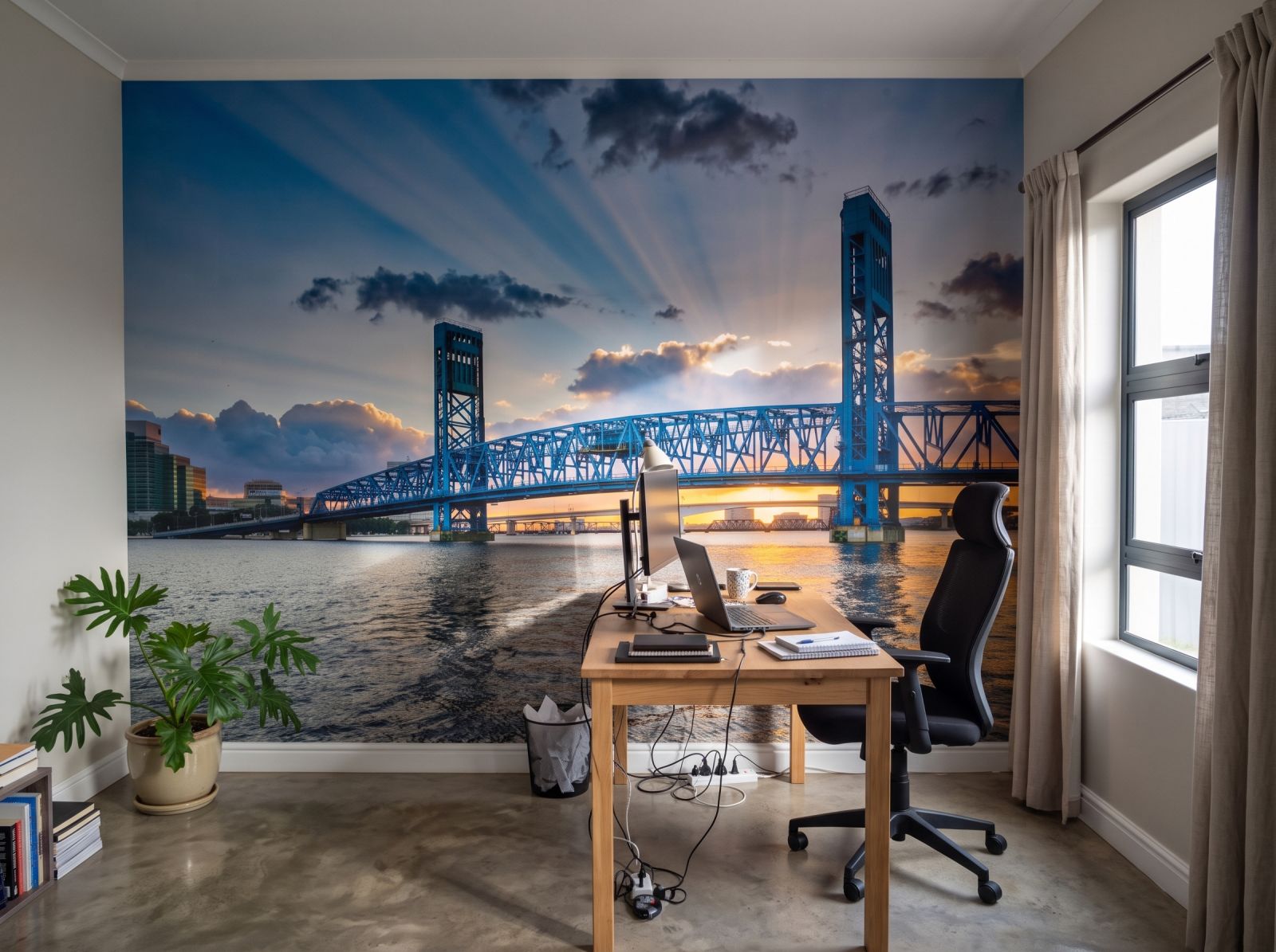 Mural Harbour Bridge 3 Wallpaper and Wall Murals South Africa Mural Harbour Bridge shown in a home office