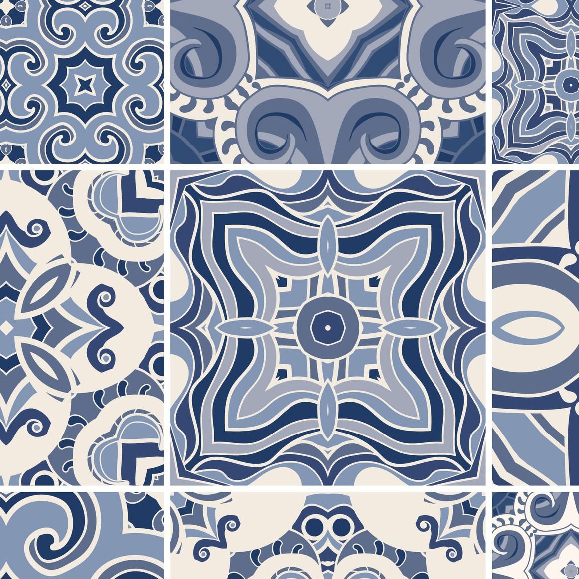 Zurbarán Tile Wallpaper 4 Wallpaper and Wall Murals South Africa Zurbarán Tile Wallpaper close-up showing texture and colour