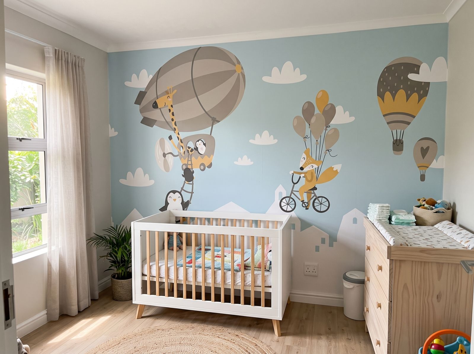 Mural Flying High 1 Wallpaper and Wall Murals South Africa Mural Flying High shown in a nursery