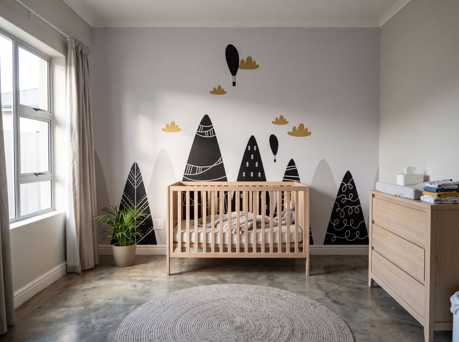 Mural Black Cap Mountains 1 Wallpaper and Wall Murals South Africa Mural Black Cap Mountains shown in a nursery