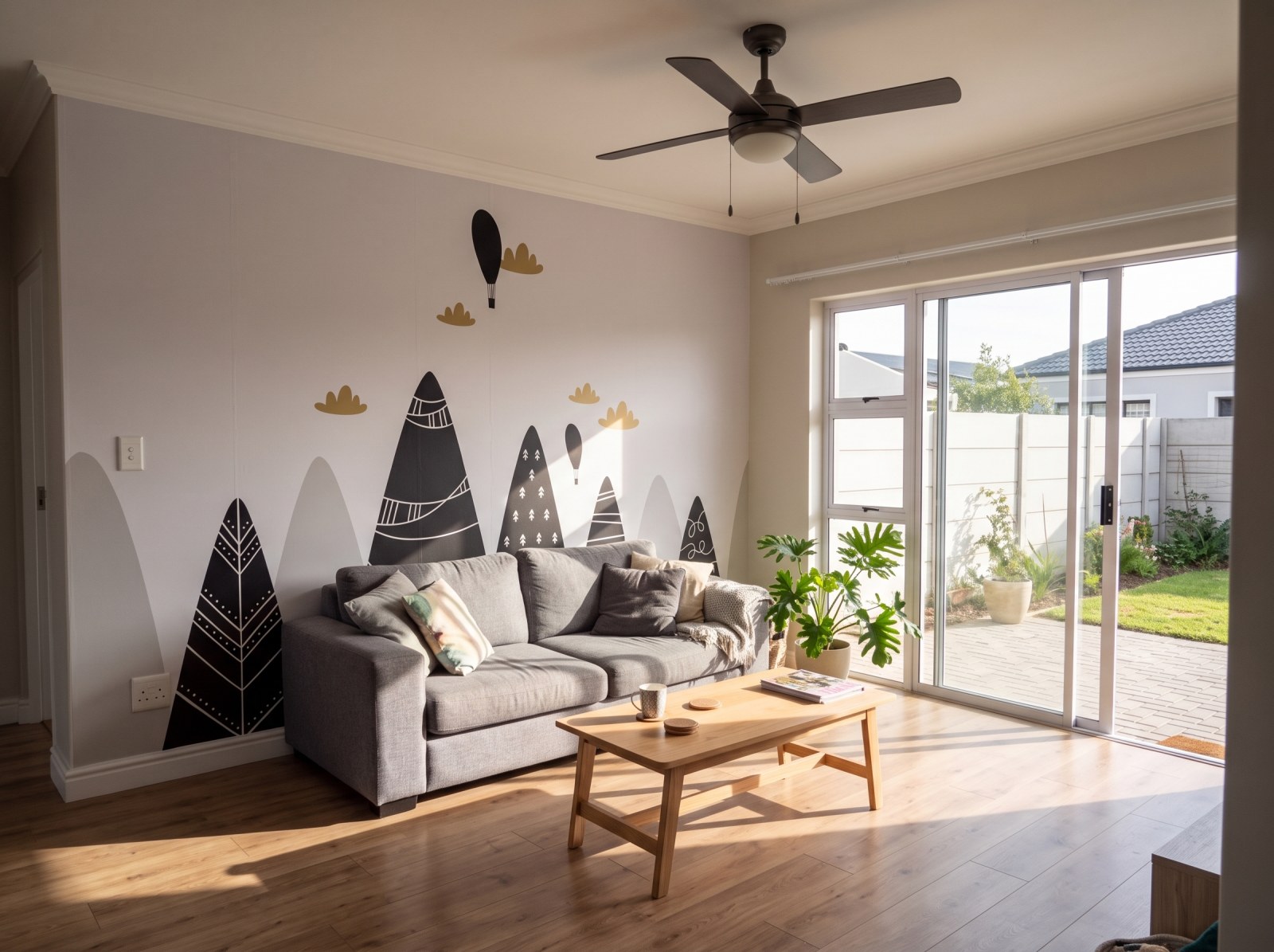 Mural Black Cap Mountains 3 Wallpaper and Wall Murals South Africa Mural Black Cap Mountains shown in a living room