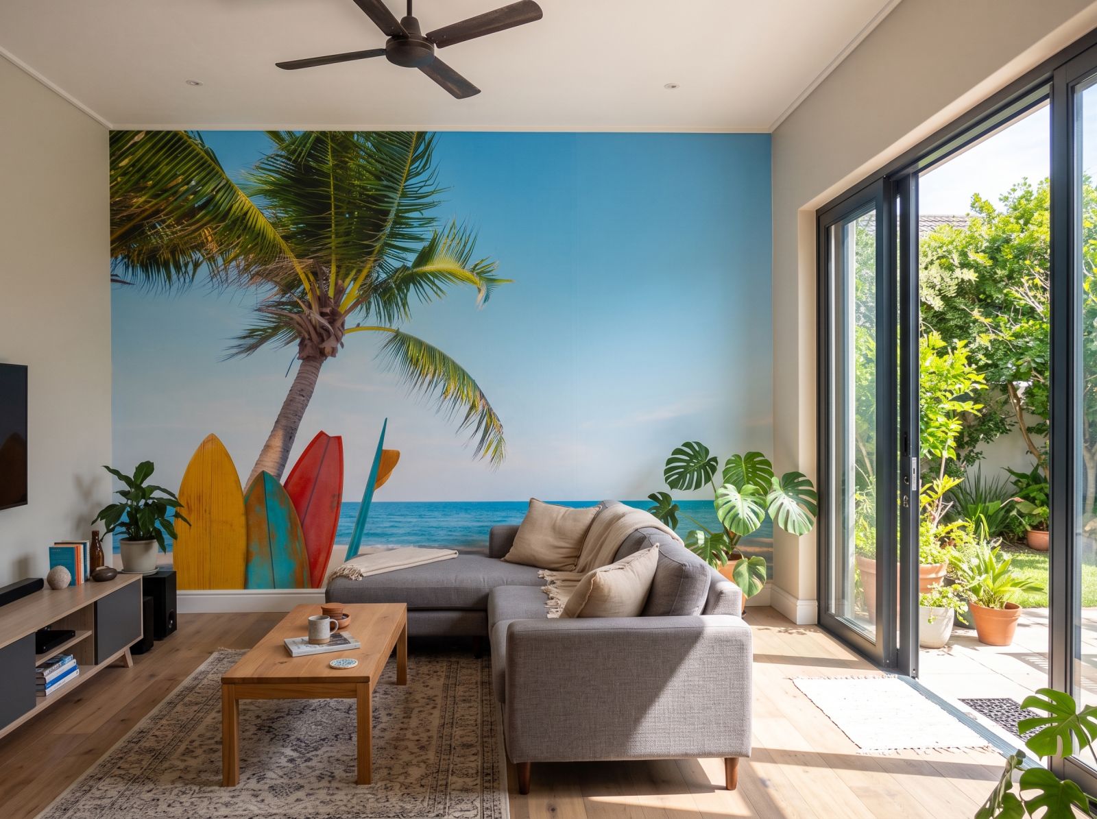 Mural Surf Island 1 Wallpaper and Wall Murals South Africa Mural Surf Island shown in a living room