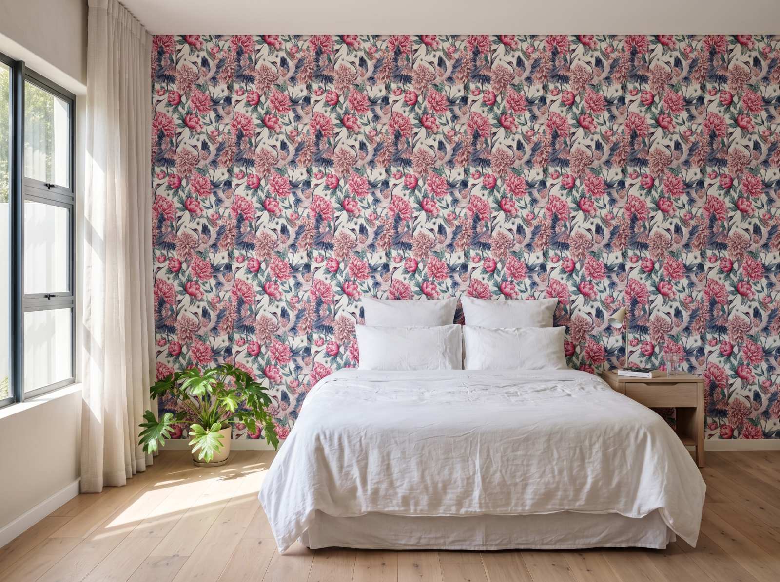 Bloom Wallpaper 1 Wallpaper and Wall Murals South Africa Bloom Wallpaper shown in a bedroom