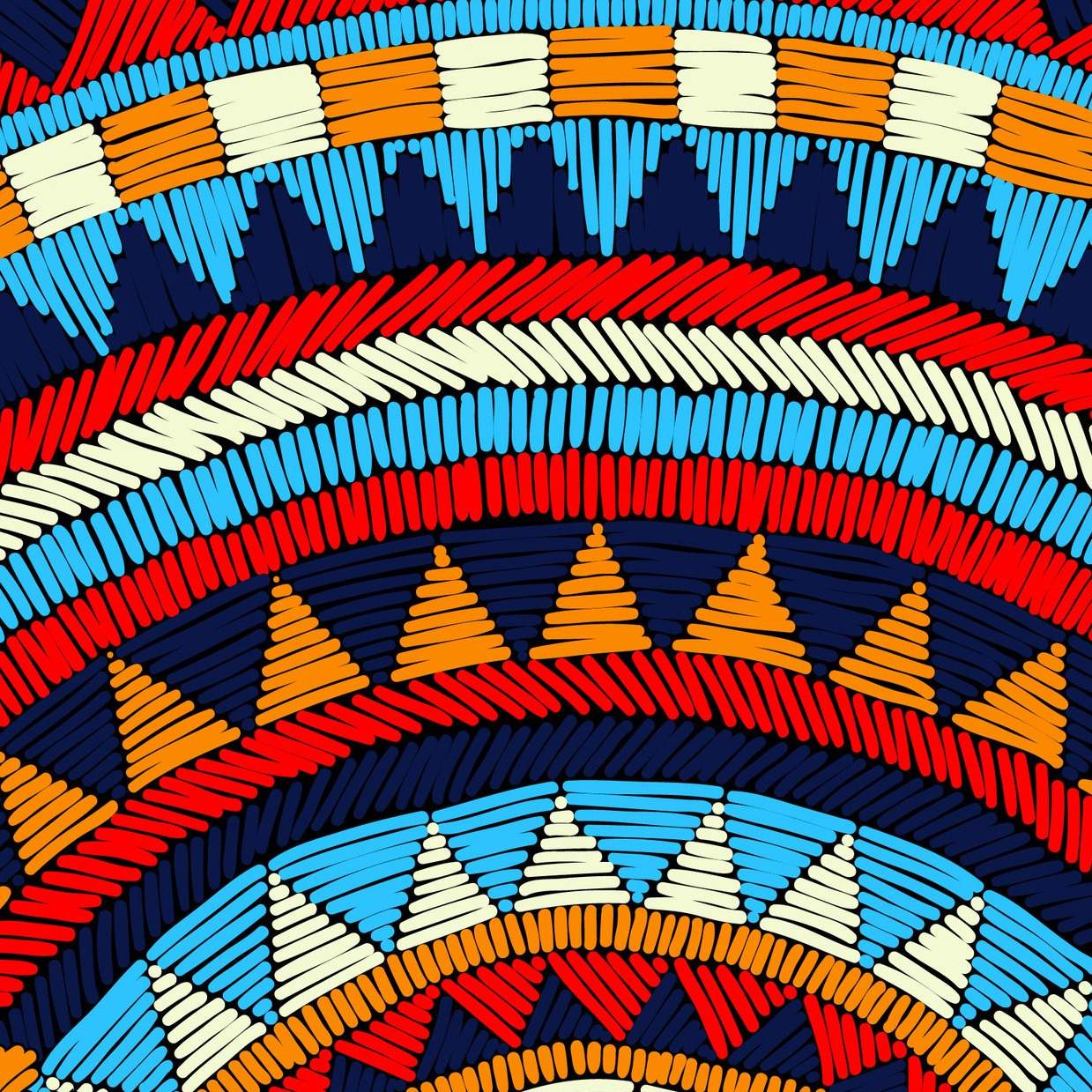 Seigaiha Blaze Wallpaper 4 Wallpaper and Wall Murals South Africa Seigaiha Blaze Wallpaper close-up showing texture and colour